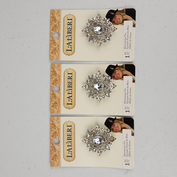 Laliberi Rhinestone Pin 3 Pieces - Picture 1 of 3